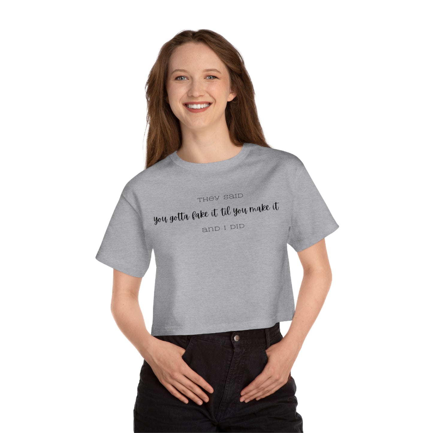TTPD Fake It Champion Women's Heritage Cropped T-Shirt