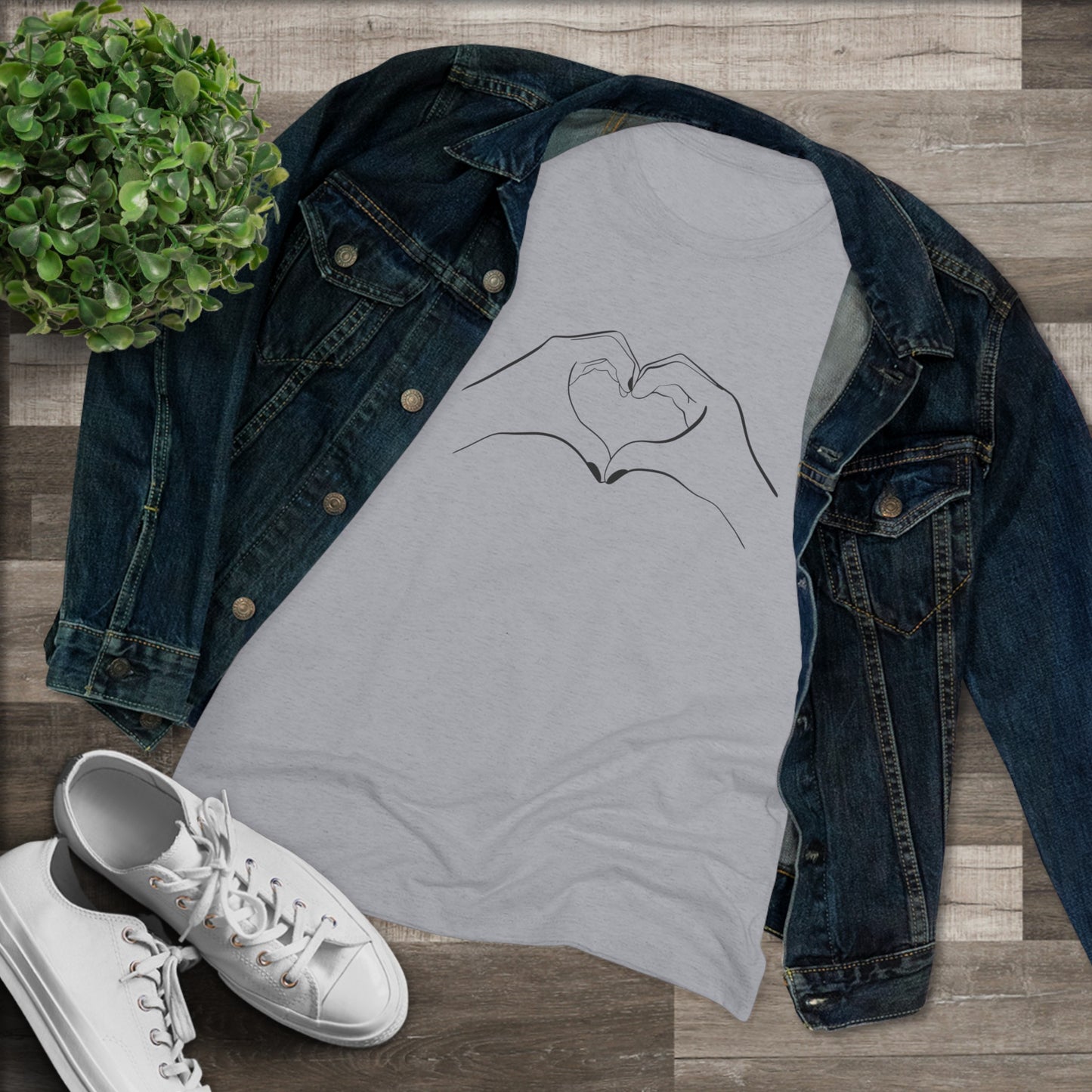 TS Heart Hand Gesture Women's Triblend Tee