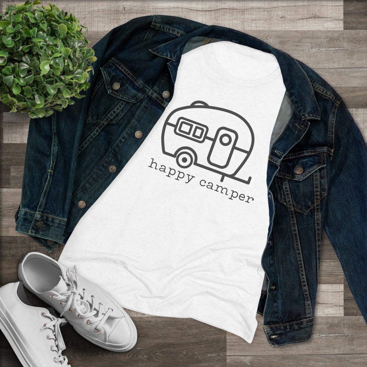 Women's Triblend Tee- Happy Camper
