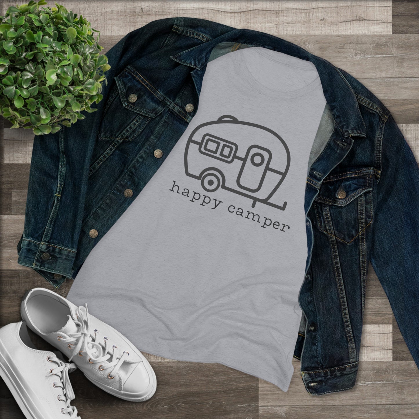 Women's Triblend Tee- Happy Camper