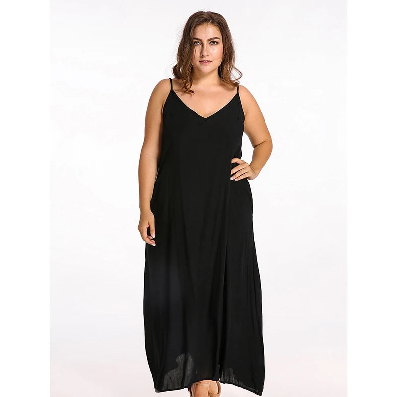 Summer ZANZEA Women Strapless Sexy V Neck Sleeveless Dress Casual Loose Long Maxi Solid Dress White Oversized