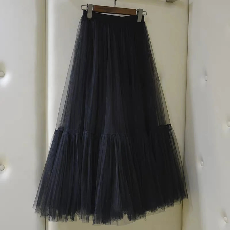 4 Layers 90cm Women's Fashion Skirt Tulle Skirt Mesh TUtu Skirt Bride Party Skirts