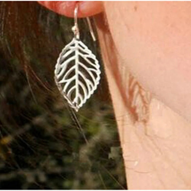 Brincos Dangle Vintage Bohemia Long Big Hollow Leaf Drop Earrings For Women Wedding Jewelry Gift Accessories Pendientes