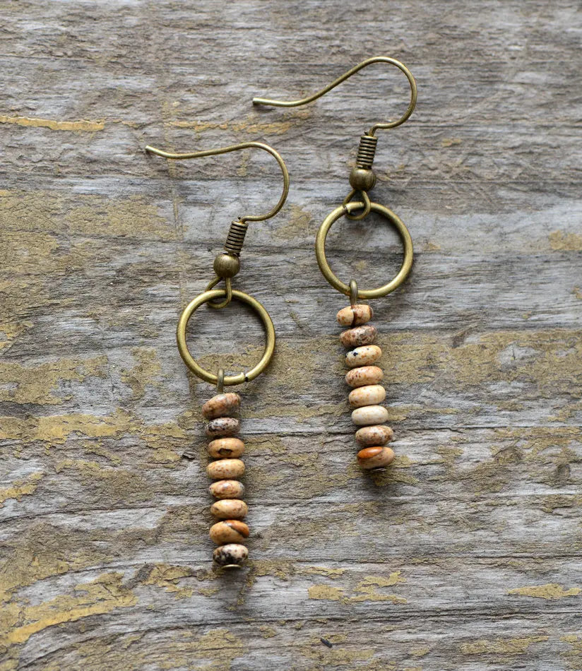 Womens Earrings Vintage Natural Stone Designer Bohemian Dangle Earrings European Ethnic Jewelry Dropshipping