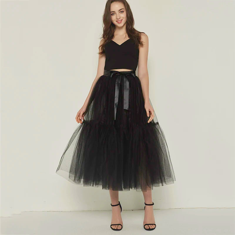 4 Layers 90cm Women's Fashion Skirt Tulle Skirt Mesh TUtu Skirt Bride Party Skirts