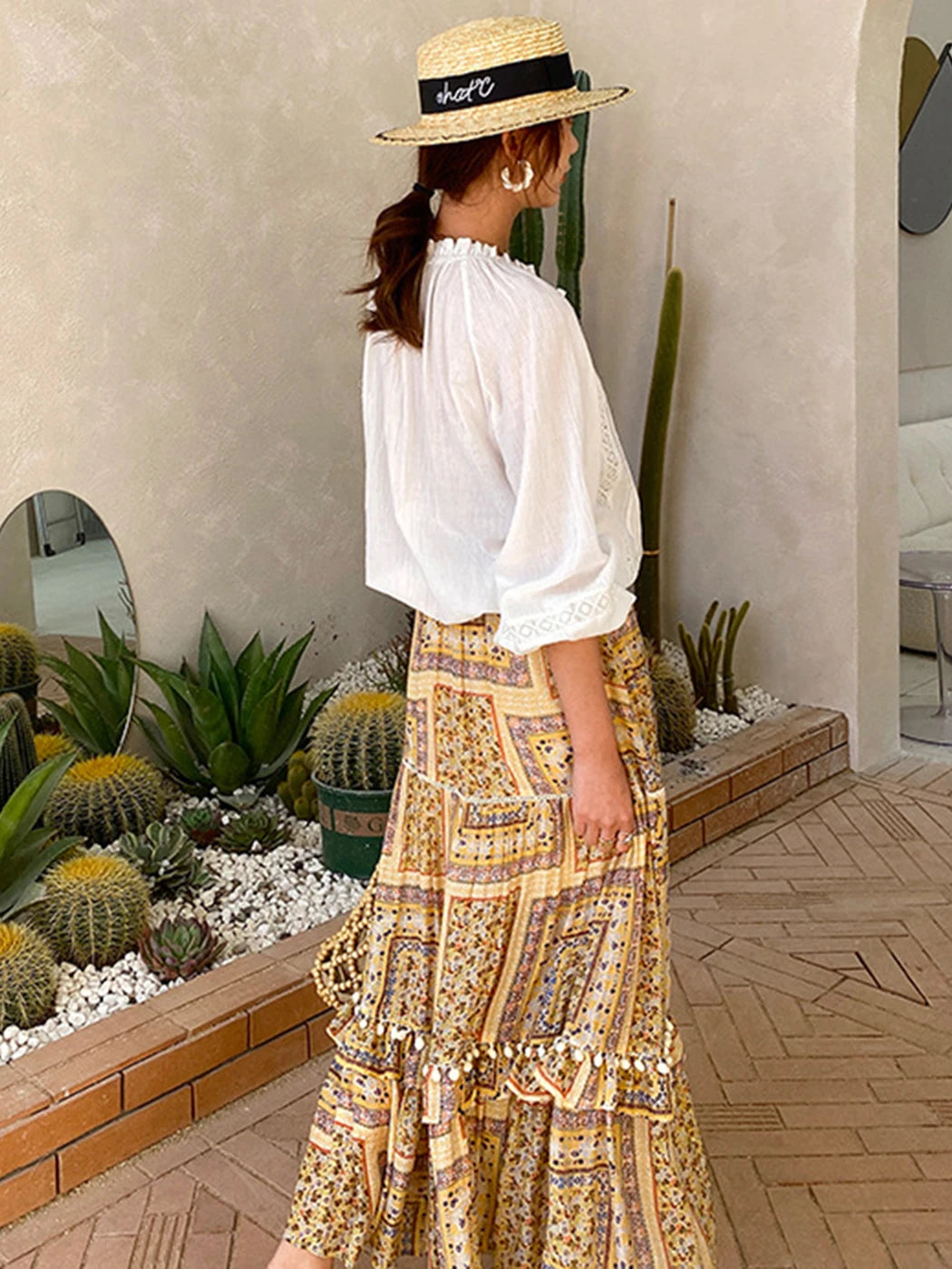Jastie Spring Summer Blouse Shirts Women Long Sleeve Boho White Loose Blouses Shirt Women's Clothing Beach Tops Blusas