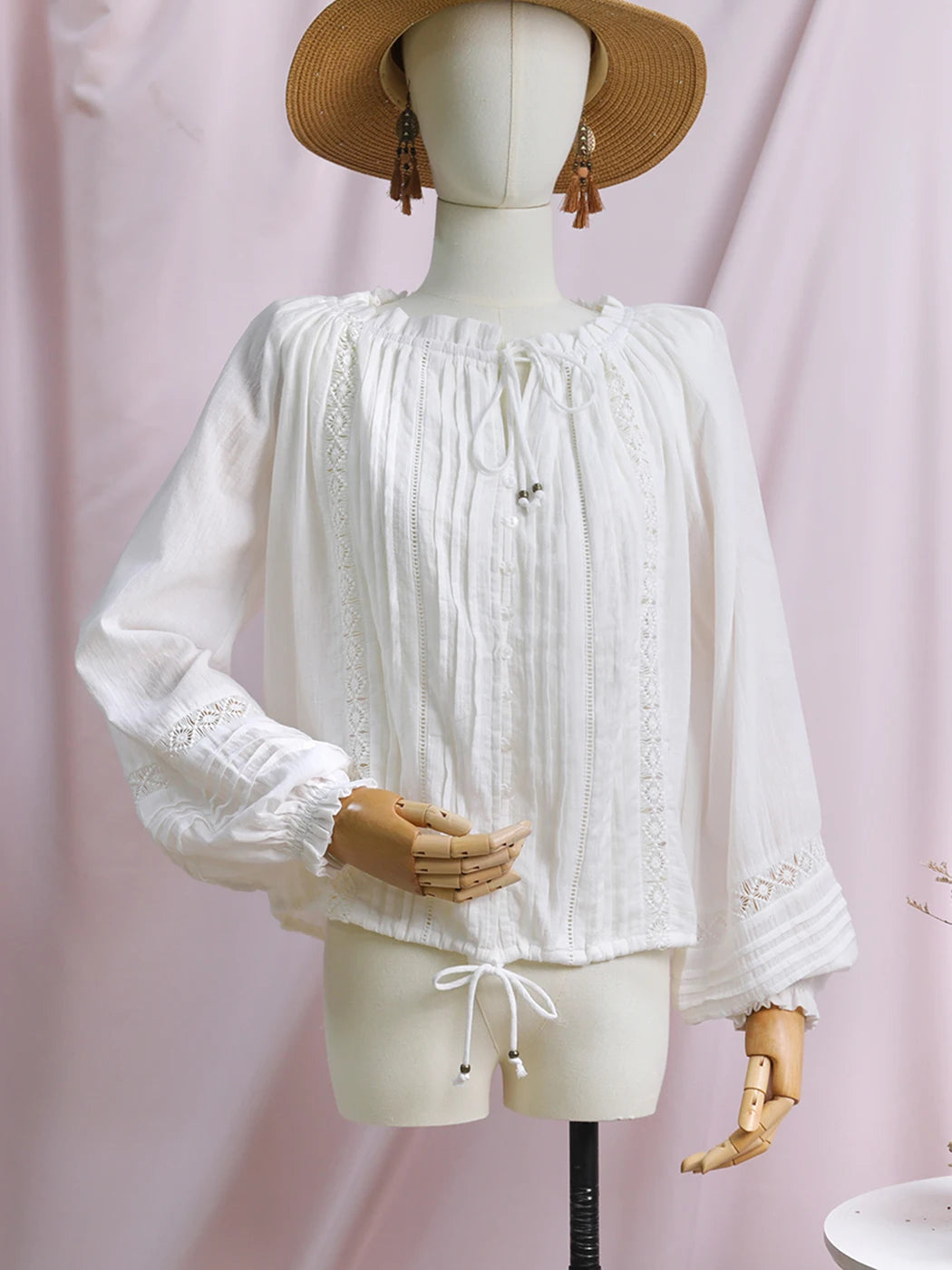 Jastie Spring Summer Blouse Shirts Women Long Sleeve Boho White Loose Blouses Shirt Women's Clothing Beach Tops Blusas