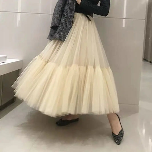 4 Layers 90cm Women's Fashion Skirt Tulle Skirt Mesh TUtu Skirt Bride Party Skirts