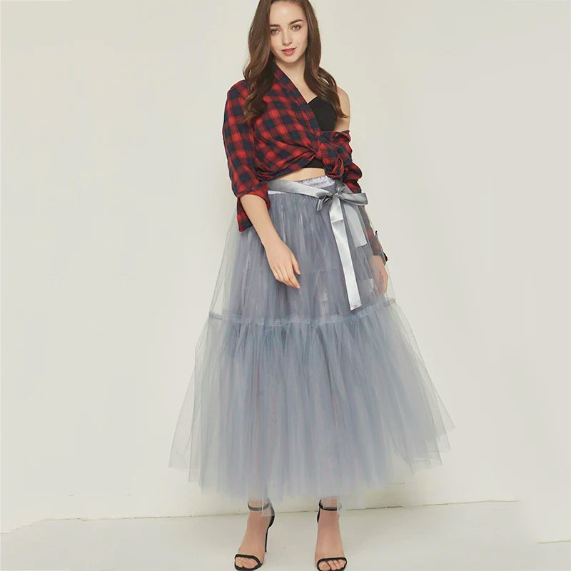 4 Layers 90cm Women's Fashion Skirt Tulle Skirt Mesh TUtu Skirt Bride Party Skirts
