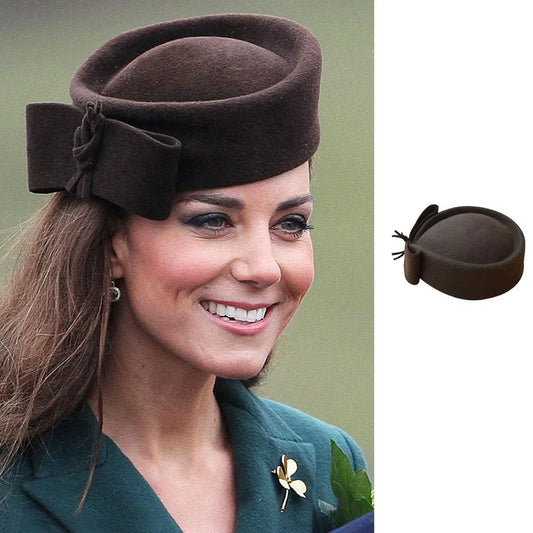Pillbox Hat Top Fancy Wool Felt Hat Cocktail Racing Party Wedding Church A253Lawliet Teardrop  Fascinator Women Vintage Look Pillbox Hat Top Fancy A Beautiful Vintage Life