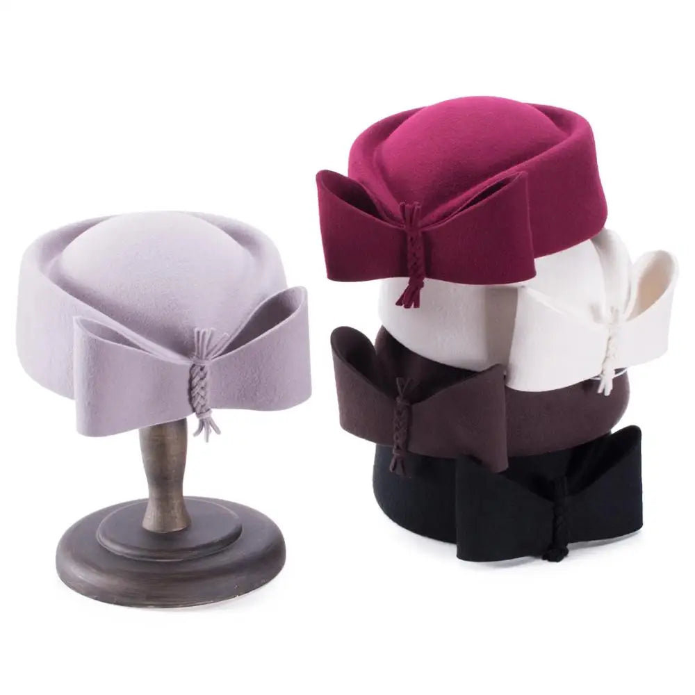 Pillbox Hat Top Fancy Wool Felt Hat Cocktail Racing Party Wedding Church A253Lawliet Teardrop  Fascinator Women Vintage Look Pillbox Hat Top Fancy A Beautiful Vintage Life