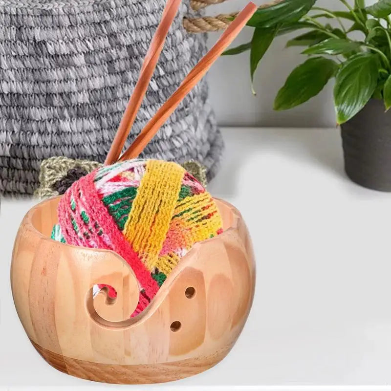 NEW Wooden Yarn Bowl Crochet Organizer Storage Holder Non Slip Eco-friendly New Handmade DIY For Knitting Crochet Skeins