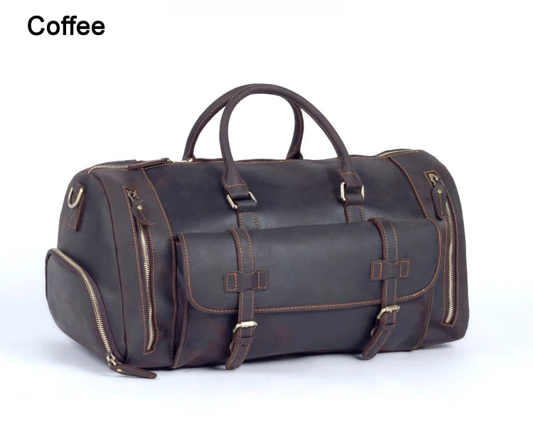 MUNUKI Vintage Crazy Horse Genuine Leather Travel bag Large Luggage bag men Leather duffle bag Large Weekend Bag Tote BigMUNUKI Vintage Crazy Horse Genuine Leather Travel bag  Large Luggage bA Beautiful Vintage Life