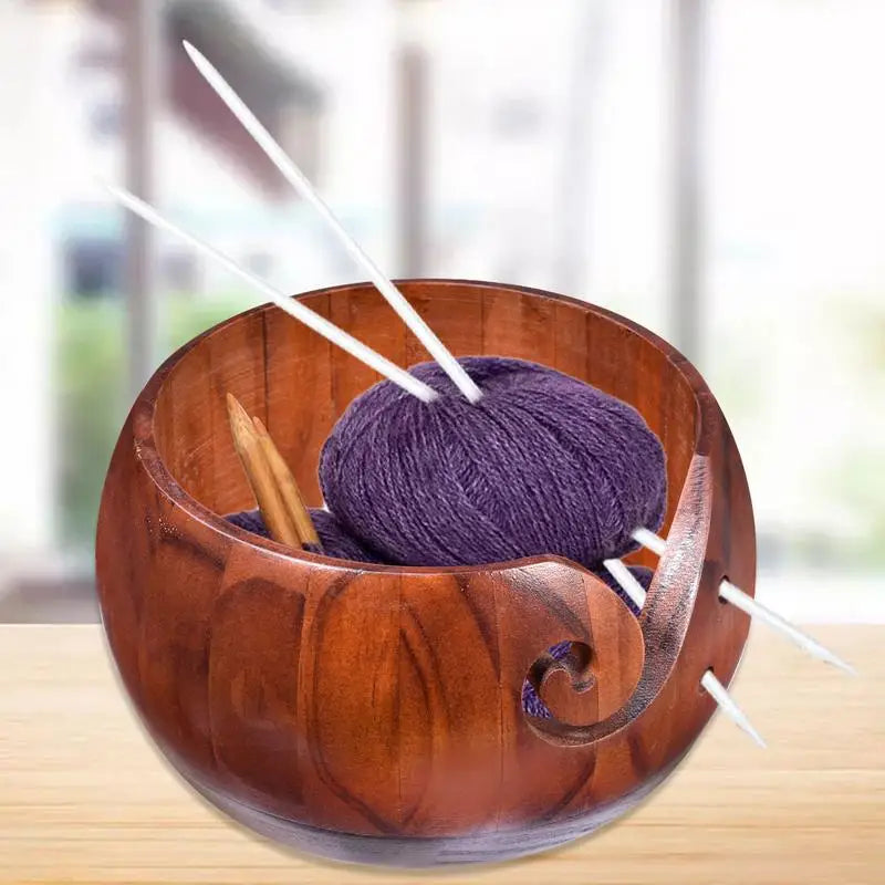 NEW Wooden Yarn Bowl Crochet Organizer Storage Holder Non Slip Eco-friendly New Handmade DIY For Knitting Crochet Skeins