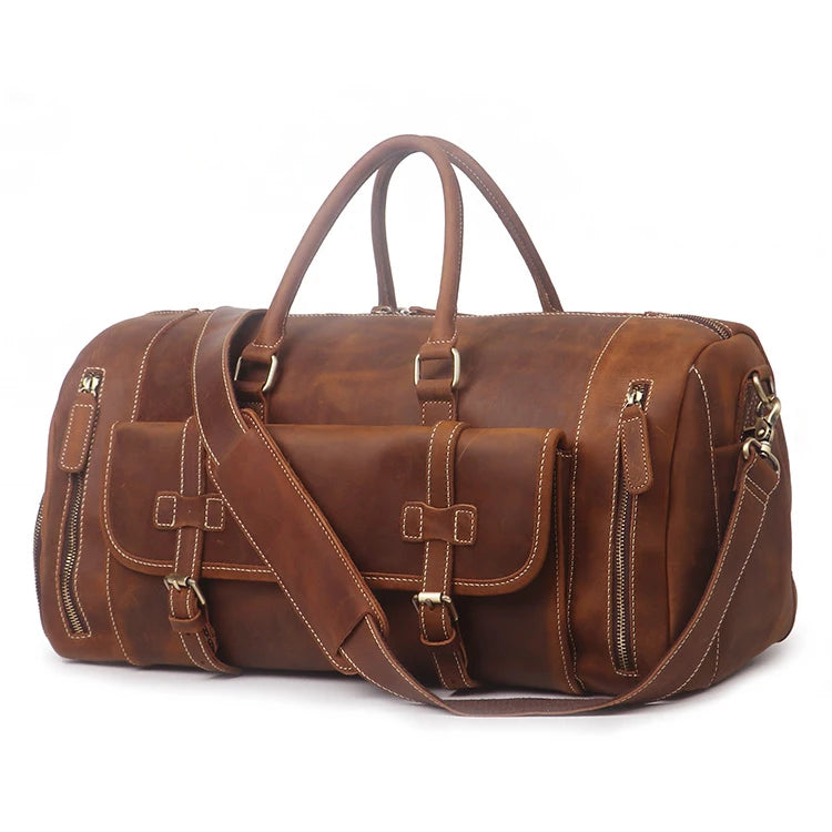 MUNUKI Vintage Crazy Horse Genuine Leather Travel bag Large Luggage bag men Leather duffle bag Large Weekend Bag Tote BigMUNUKI Vintage Crazy Horse Genuine Leather Travel bag  Large Luggage bA Beautiful Vintage Life