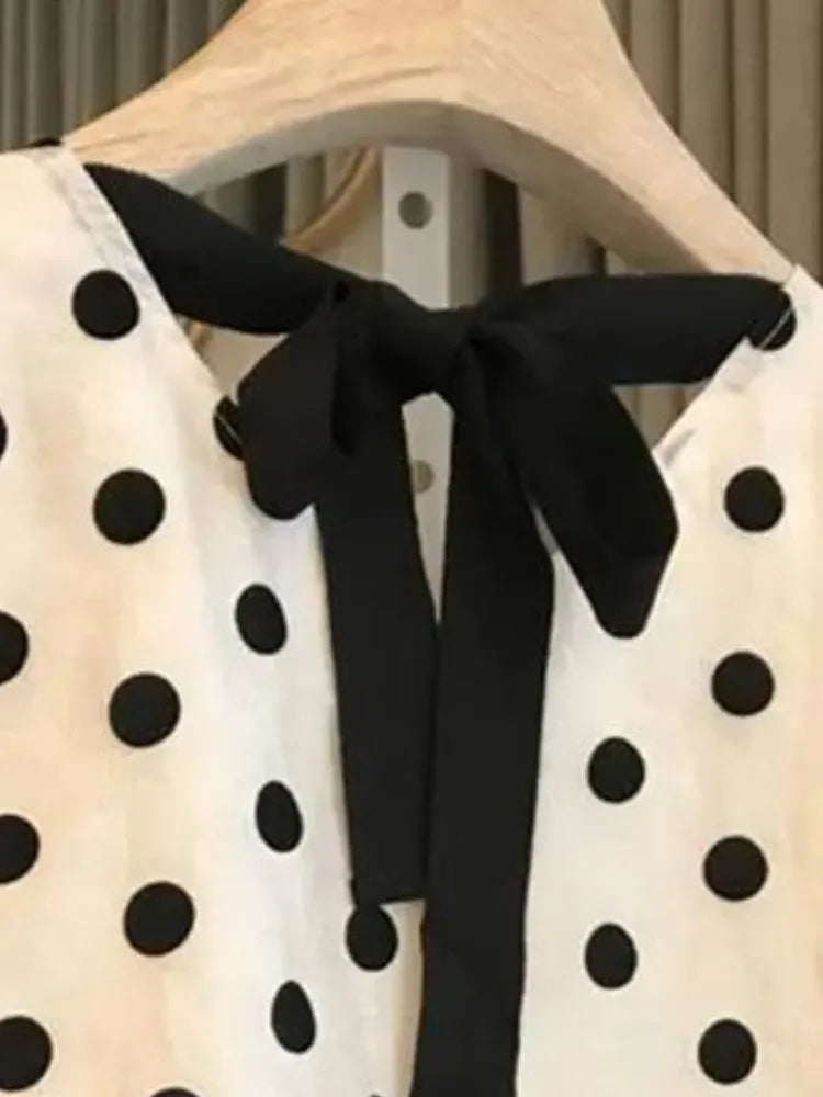 Polka Dot Blouses Women Elegant Summer Tender Vintage Office Lady Holiday Beach Style Minority Aesthetic Clothing Mujer DailyPolka Dot Blouses Women Elegant Summer Tender Vintage Office Lady HoliA Beautiful Vintage Life
