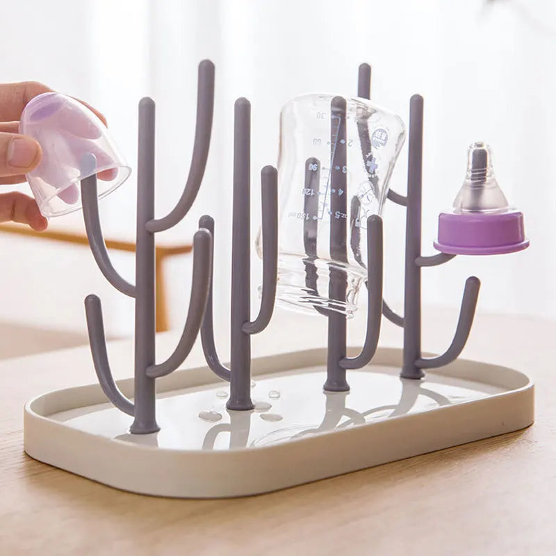 Bottle Dry Rack Baby Bottle Drain Drying Racks Blue Pink Baby Bottle Cleaning Dryer Drainer Storage Drying Rack