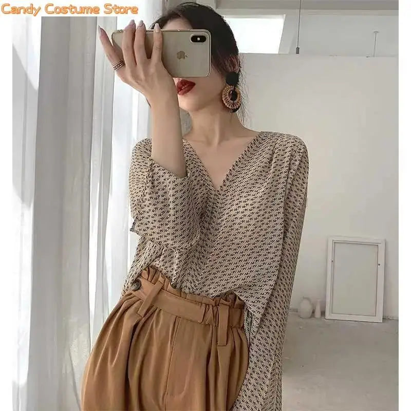 women's clothingClothing Spring Summer Casual Loose Print Japan Style Long SleeveWomen's Vintage T-shirt Chiffon Chic Aesthetic Women's Clothing SpringA Beautiful Vintage Life