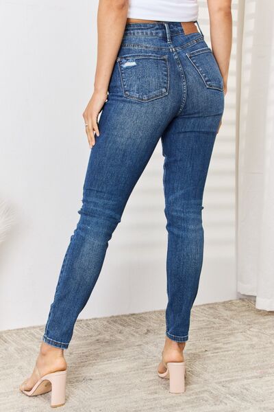 jeansJudy Blue Full Size High Waist Distressed Slim JeansJudy Blue Full Size High Waist Distressed Slim JeansA Beautiful Vintage Life