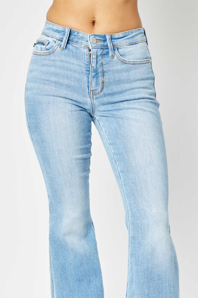 jeansJudy Blue Full Size Mid Rise Raw Hem Slit Flare JeansJudy Blue Full Size Mid Rise Raw Hem Slit Flare JeansA Beautiful Vintage Life